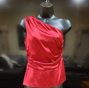 Eli Tahari silk one shoulder top size 6